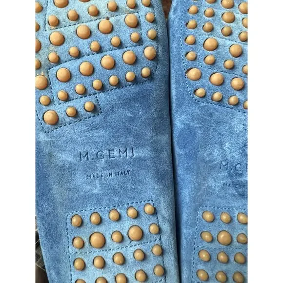 M Gemi The Felize Suede Moccasin Leather Loafers Driving Shoes Blue 39 - Picture 8 of 9